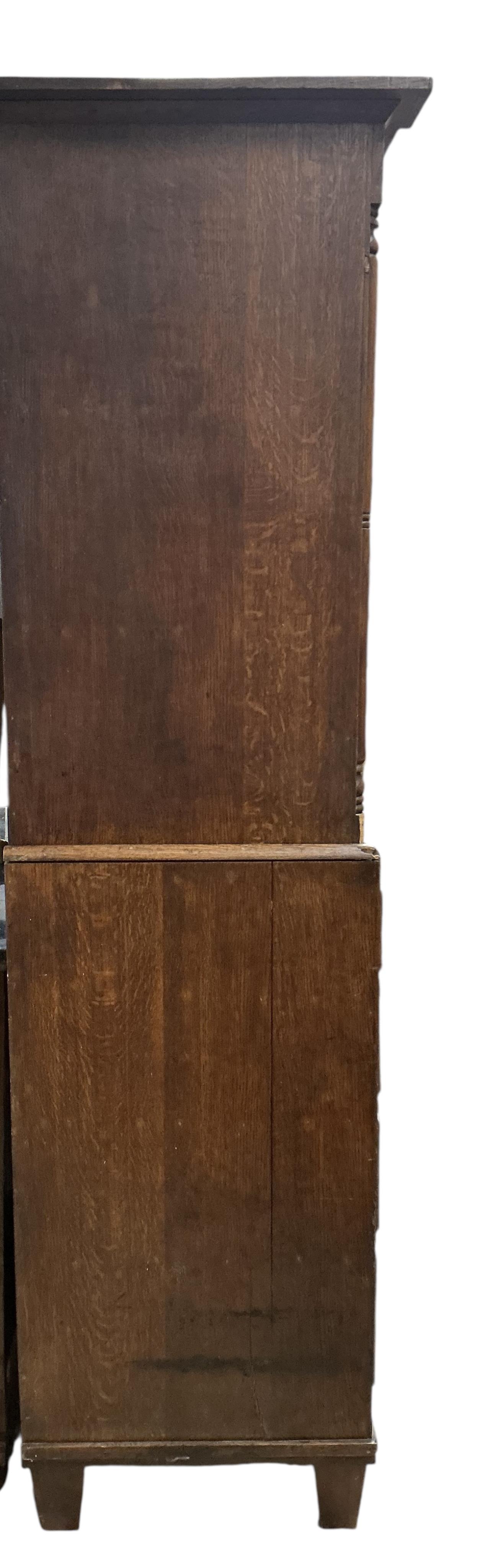 A 19th century oak press cupboard, width 117cm, depth 54cm, height 198cm
